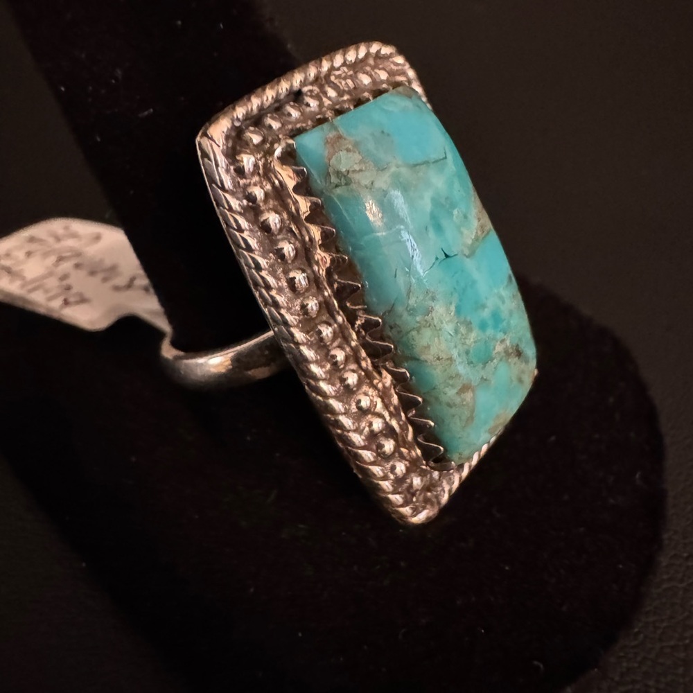Genuine Turquoise Stone Sterling Silver Ring